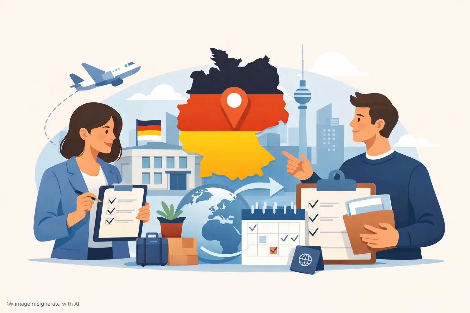 Anmeldung in Deutschland vorbereiten mit Plan